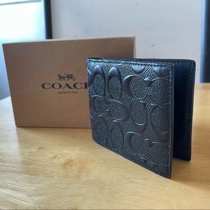 Coach Men's Signature Leather Wallet (Black)